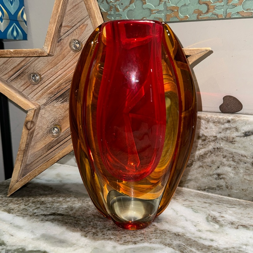 Vintage Murano Sommerso Glass Vase